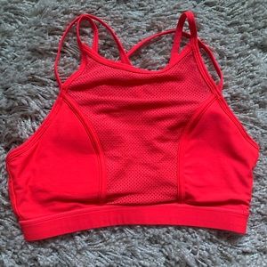 Neon Orange High neck sports bra